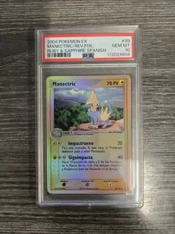 Pokemon Manectric EX Spanish Ruby & Sapphire Reverse Holo #39 PSA 10 Pop 1 - Image 1