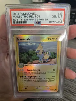 Pokemon Manectric EX Spanish Ruby & Sapphire Reverse Holo #39 PSA 10 Pop 1 - Image 4