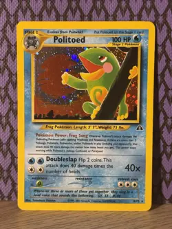 Pokemon TCG Politoed 8/75 Neo Discovery Holo Rare Unlimited English 2001 🌀swirl - Image 1