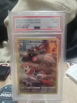 2022 POKEMON SWSH LOST ORIGIN TG08/TG30 PSA 9 FA HISUIAN ARCANINE - Image 1