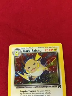 Dark Raichu 83/82 Team Rocket Set Holo Rare SWIRL Pokemon Card VTG Y2k LP - Image 4