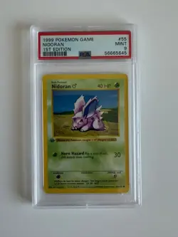 Pokemon 1st Edition Base Set Nidoran 55/102 PSA 9 - Image 1