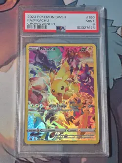 Pikachu 160/159 Pokemon PSA 9 MINT Crown Zenith Secret Rare Full Art - Image 1