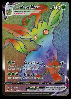 Pokemon Leafeon VMAX 204/203 Evolving Skies Rainbow Rare Secret Rare Near Mint - Image 1