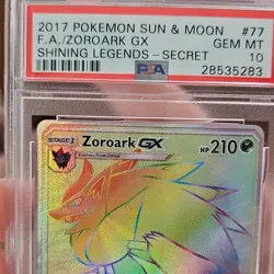 Pokemon Zoroark GX 77/73 Secret Rare Full Art Holo Shining Legends PSA 10 TCG - Image 1