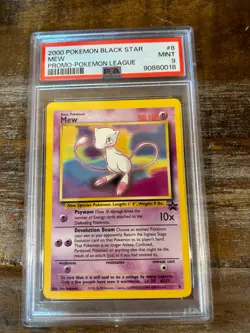 Pokemon 2000 Black Star Promo Pokemon League MEW #8 PSA 9 Mint RARE 5 - Image 1