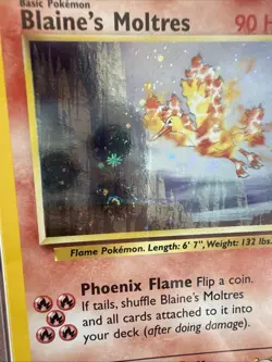 2000 Pokemon Gym Heroes #1 Blaine's Moltres Holo PSA 8 NM-MINT w/ SWIRL - Image 4