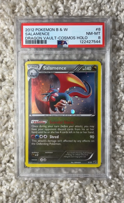Salamence PSA 8 Pokemon 2012 Dragon Vault 8/20 Cosmos Holo Edge Swirl Low POP 15 - Image 2