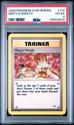 2000 POKEMON GYM HEROES #114 MISTY'S WRATH PSA 4 - Image 1