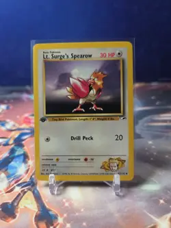 2000 Pokemon TCG Gym Heroes 1st Edition Lt. Surge's Spearow #52/132 LP - Image 1
