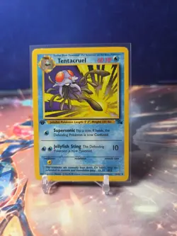 Tentacruel LP 44/62 1st Edition Fossil Pokemon TCG Regular - Image 1