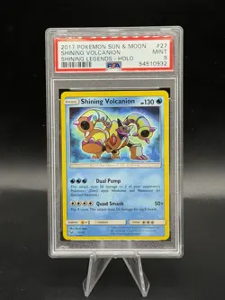 2017 Pokemon Sun & Moon Shining Legends Shining Volcanion Holo #27 - PSA 9 MINT - Image 1
