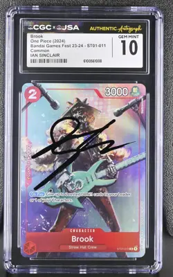 Brook SIGNED Ian Sinclair One Piece BANDAI GAMES FEST ST01-011 CGC 10 JSA - Image 1