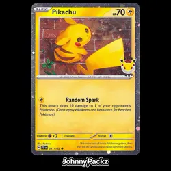 Pikachu 051/162 - 2026 Pokemon Day 30th Anniversary Promo Card - Cosmo Holo (NM) - Image 1