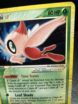 Celebi Star 100/100 Crystal Guardians Holo - Gold Star Celebi Pokemon Card - Image 3