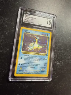 CGC 10 Lapras 1999 Fossil Set 10/62 Holo Rare Pokemon Card Gem Mint - Image 2