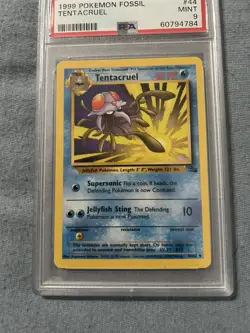 1999 Pokemon Fossil Tentacruel Card PSA 9 - Image 3
