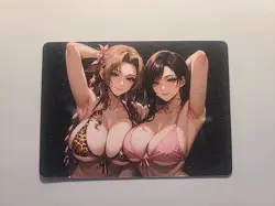 Aerith & Tifa Final Fantasy Brilliant Star Goddess Story Waifu A6 Acrylic Card - Image 1