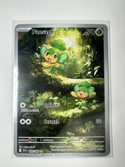 Pokemon TCG Pansage Illustration Rare Holo Black Bolt English Card 089/086 NM - Image 1