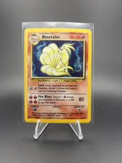 Pokemon Ninetales Base Set Holo Rare 12/102 NM/LP Fox Card 1999 - Image 1