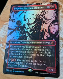 MTG Solphim, Mayhem Dominus - Phyrexia All Will be One , Showcase FOIL NM - Image 1