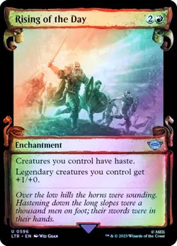 Magic The Gathering MTG RISING OF THE DAY FOIL SHOWCASE SCROLL LOTR NM - Image 1