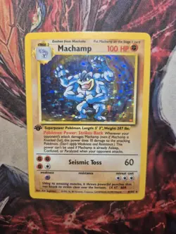 Machamp 8/102 Holo Rare 1st Edition Base Set WOTC Pokemon Card MP - Image 1