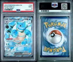 PSA 9 Mint 2023 Pokemon 151 #184 Blastoise Ex Full Art Ultra Rare - Image 3