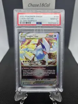 Lugia VSTAR 139/195 Silver Tempest Holo Rare Pokemon Card - PSA 10 GEM MINT - Image 1