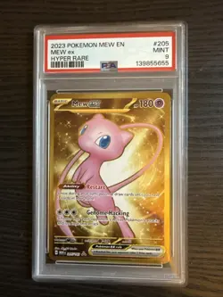 Mew EX 205/165 Gold Hyper Rare 2023 Pokemon MEW 151 PSA 9 Mint - Image 1