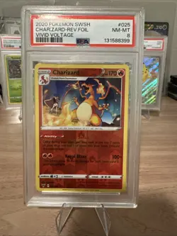 Pokemon Charizard 025/185 Reverse Holo Vivid Voltage PSA 8 - Image 1