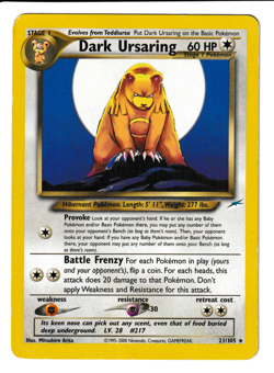 2000 Dark Ursaring 21/105 - Neo Destiny Non-Holo Regular Rare - Pokemon - MP/HP - Image 1