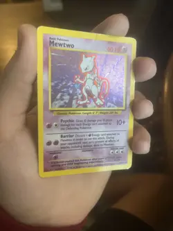 Pokemon TCG Mewtwo Base Set 10/102 Holo Unlimited Holo Rare - Image 1