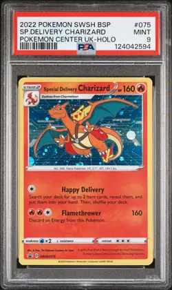 2022 POKEMON SWSH BLACK STAR PROMO #075 SPECIAL DELIVERY CHARIZARD-HOLO PSA 9 - Image 1