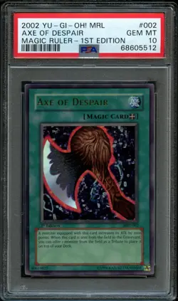 PSA 10 GEM MINT Axe of Despair MRL-002 ULTRA RARE 1st Edition MRL Yugioh Card 15 - Image 1