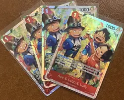 4x One Piece TCG Ace & Sabo & Luffy OP13-007 - SR Foil NM Near-Mint English - Image 1