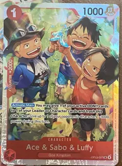 4x One Piece TCG Ace & Sabo & Luffy OP13-007 - SR Foil NM Near-Mint English - Image 2