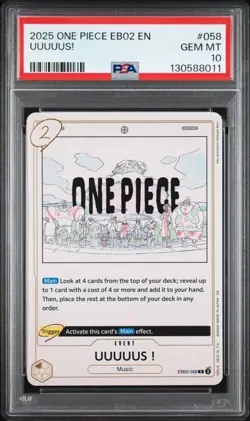 2025 One Piece EB02 EN UUUUUS! PSA 10 GEM #058 RARE - Image 1