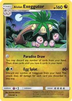 Alolan Exeggutor 115/181 Rare SM - Team Up Pokemon Card - Image 1