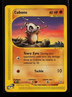 Cubone 72/147 Common Non Holo Aquapolis Pokemon Card - Image 1