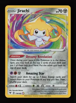Jirachi 119/185 Amazing Rare Holo SWSH04: Vivid Voltage Pokemon Card - Image 1