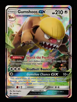 Gumshoos GX 110/149 Ultra Rare Holo SM Base Set Pokemon Card - Image 1