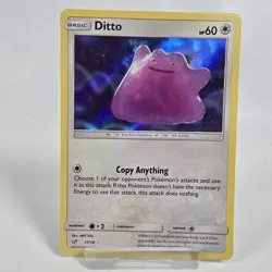 Ditto 17/18 Holo Rare Detective Pikachu Pokemon Card Trading Card - Image 1