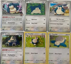 Snorlax Pokemon TCG Collection From 6 Different Art/Set English Cards Holo NM - Image 1