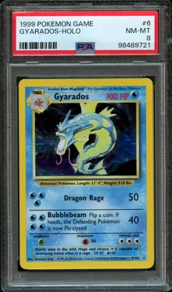 Gyarados Holo Pokemon Base Set PSA 8 1999 - Image 1