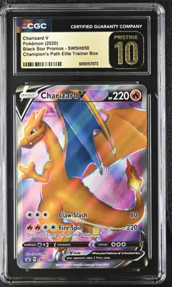 CGC 10 Pristine Charizard V Swsh050 Champion's Path Elite Trainer Box Pokemon - Image 1