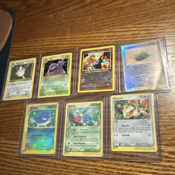 Pokemon Holo Lot 7 Cards Wigglytuff Muk Entei Dunsparce Qwilfish Holographics - Image 1