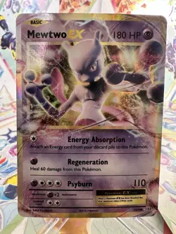 2016 Mewtwo EX 52/108 Holo TCG Pokemon Evolutions Ultra Rare Card - Image 1