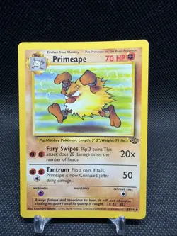 Primeape 43/64 Base Set Series Jungle UNCOMMON Stage 1 POKEMON CARD 1999 - Image 2