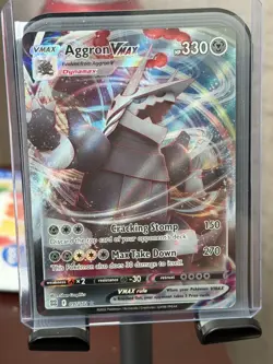 Pokemon TCG Aggron VMAX Holo Ultra Rare Card Brilliant Stars 097/172 NM - Image 1